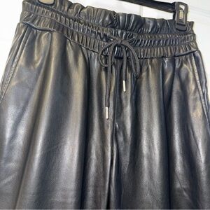7 For All‎ Mankind Black Faux Leather Joggers NWOT